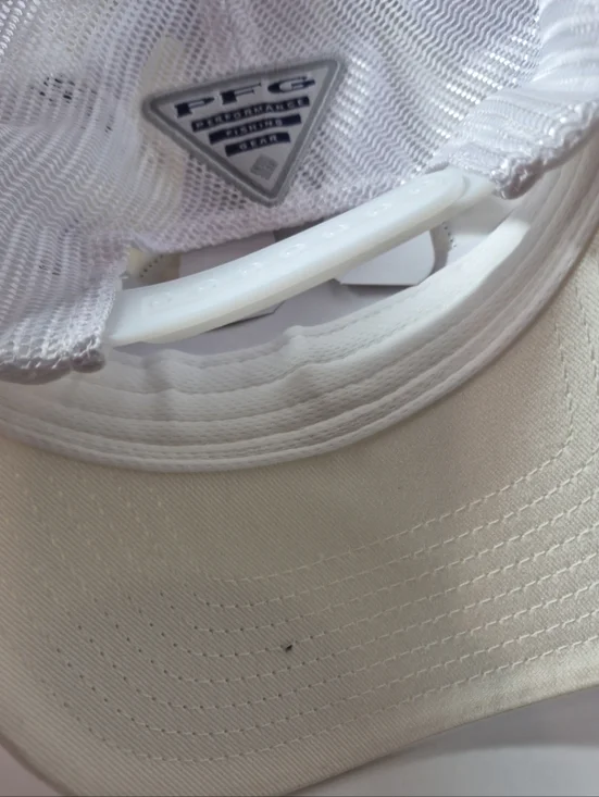 Columbia PFG Trucker Snapback Hat White Fishing Unisex - Picture 3 of 5